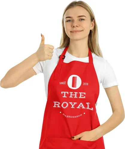 Delantales personalizados. Delantal de chef ideal para camarera y uso en la cocina | Ideal for Waitress, Kitchen Use Rojo