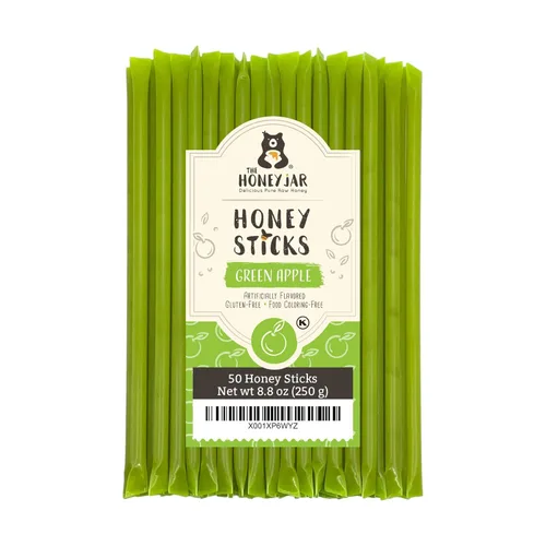 Miniatura 38 de The Honey Jar Palitos de miel lisos, pajitas de miel pura para el té, café o un placer saludable, una cucharadita de miel saborizada por barra