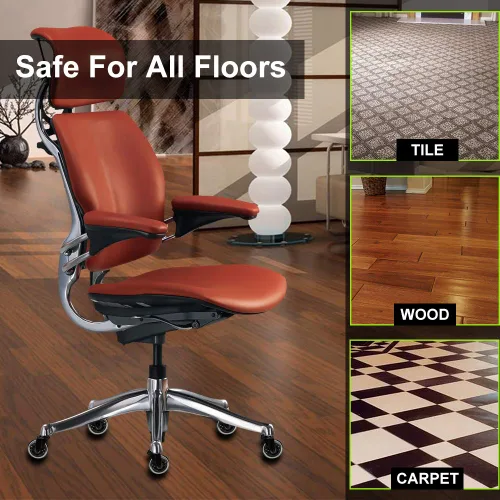 Miniatura 4 de 8T8 Ruedas giratorias para silla de oficina de 2.5 pulgadas, ruedas giratorias resistentes con vástago emergente, rodamiento silencioso y suave,