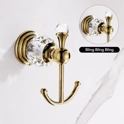 Miniatura 4 de WINCASE Toallero de cristal doble,Gancho de toalla dorado,Toallero de 24 pulgadas para baño montado en la pared