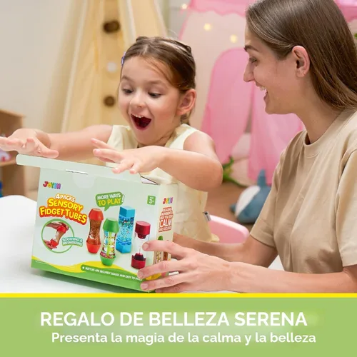 Miniatura 7 de JOYIN Paquete de 4 Tubos Fidget para Niños, Tubos Sensoriales, Juguete para Aliviar el Estrés, Terapia del Habla, Juguetes Calmantes para Niños