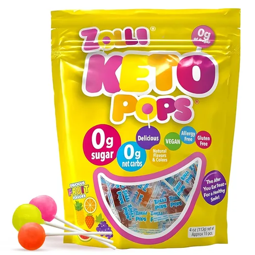 Miniatura 22 de Zollipops Caramelo y manzana verde, 10.4 onzas, sin azúcar, sin alergias, vegano, apto para dieta cetogénica y diabética, caramelo de dientes limpios