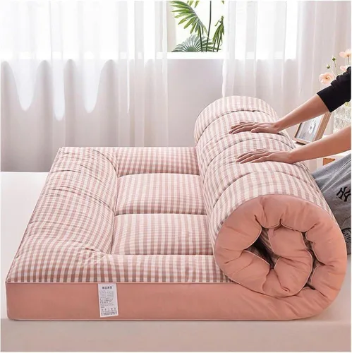 Colchón de futón japonés grueso, cama portátil para adultos, cama de invitados enrollable, tapete de sofá para camping, parque y césped, tapete de