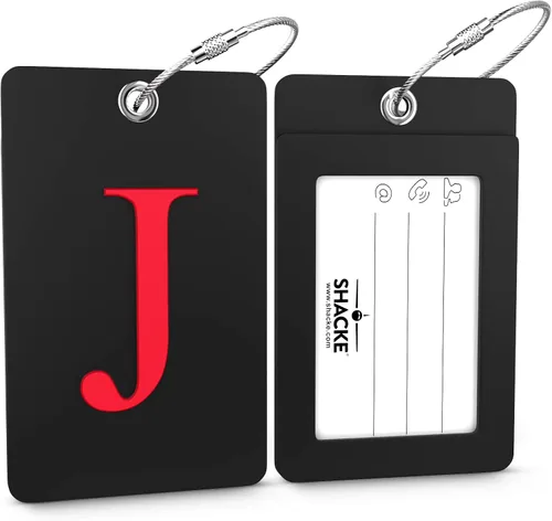 Miniatura 58 de Etiqueta de equipaje con inicial, totalmente flexible, con aro de acero inoxidable, letra G