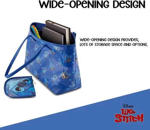 Miniatura 3 de Disney Lilo and Stitch - Bolso de mano para niñas, niños, adolescentes y adultos, de piel sintética de puntada, bolso de mano para cosplay con bolsa
