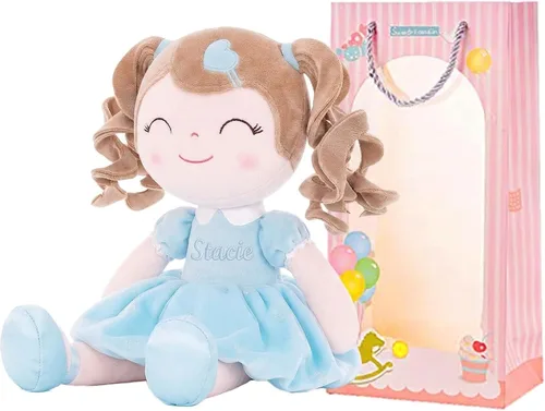 Miniatura 2 de Gloveleya Personalized Curly Doll with Your Name - Cute Custom Pink Soft Plush Doll for Girls Plush Doll Customized Gifts Rizado rosa