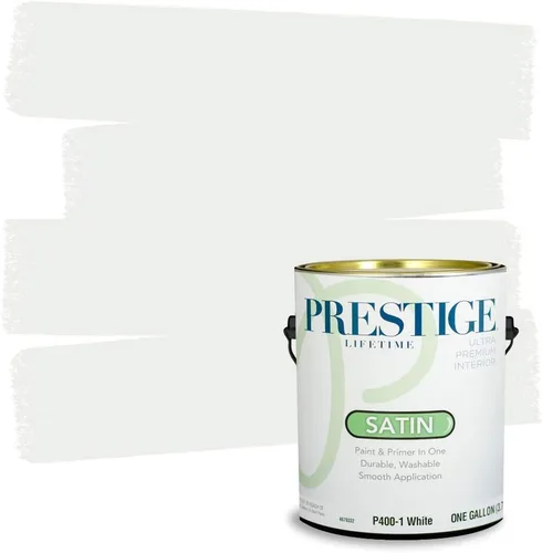PRESTIGE Paints - Pintura interior e imprimación en uno, 1 galón, satinado, blanco