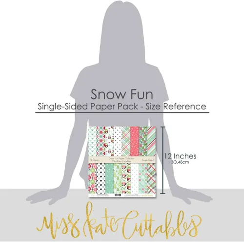 Miniatura 3 de Miss Kate Cuttables Paquete de papel de patrón – Snow Fun – Scrapbook Premium Specialty Paper de una cara de 12 x 12 pulgadas, colección incluye 16