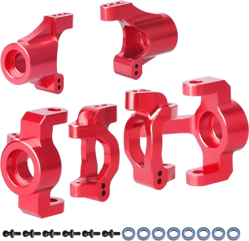 Bloques de dirección de aluminio Bloque de dirección con ruedas y ejes portadores de nudillos Juego de mejoras para 1/18 Traxxas LaTrax Teton Desert