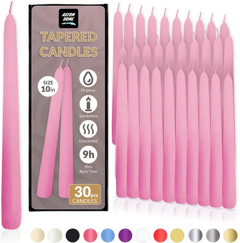 Miniatura 14 de Axiom Candles - Velas cónicas de 10 pulgadas sin goteo - Velas altas sin perfume y sin humo - 9 horas de combustión - Velas cónicas para el hogar