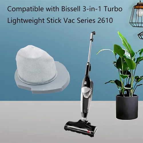 Miniatura 2 de Paquete de 2 filtros 2610 2611 compatibles con Bissell 3 en 1 Turbo Lightweight Stick Vac Series 2610, comparado con el número de pieza 1620624