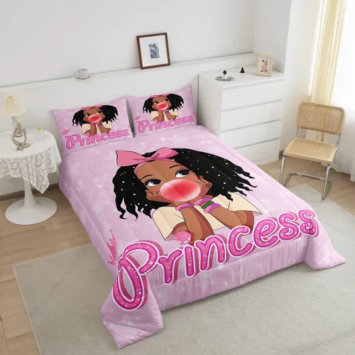 Miniatura 10 de Erosebridal Juego de ropa de cama de princesa de ballet, tamaño Queen, juego de edredón de 3 piezas para niñas bailarinas de ballet, lindo juego