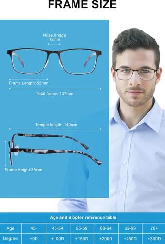 Miniatura 3 de OKH 2 Pack progressive multifocal reading glasses for men, blue blocking glasses progressive readers