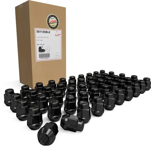 Miniatura 11 de Wheel Accessories Parts 20 piezas M12x1.5 12x1.5 rosca Bulge Bellota 1.38 pulgadas 1.378 in largo tuercas negras 13/16 pulgadas 0.827 in hexagonales
