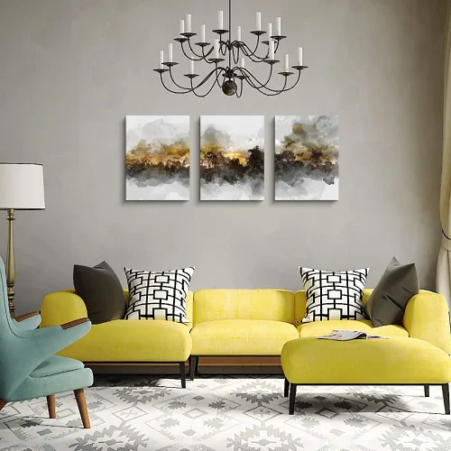 Miniatura 5 de Arte de pared para sala de estar, pintura abstracta en blanco y negro, decoración de pared para baño, dormitorio, obra de arte, pintura de 16" x