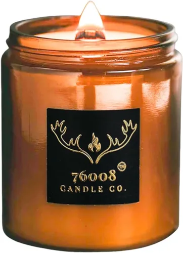 Velas de soja perfumadas varoniles para hombres y mujeres - Mecha de madera, vertidas a mano, velas de tarro de aromaterapia de larga duración (16