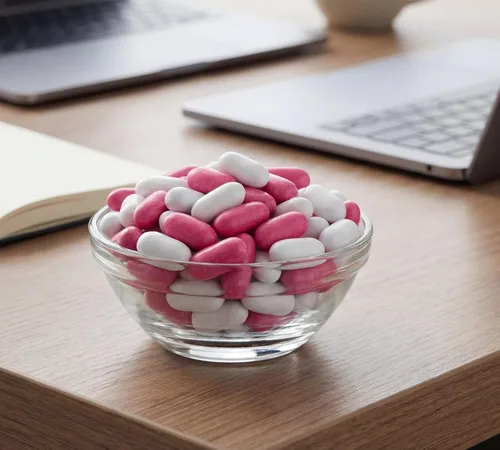 Miniatura 6 de Dulces de regaliz rosa y blanco – Bolsa fresca a granel de 1 libra de piezas de regaliz de concha de caramelo suave tamaño mordido
