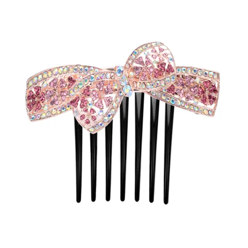 Miniatura 7 de 20 piezas de 7 dientes, estilo francés, peine giratorio de plástico, accesorios para el cabello para mujeres (negro y marrón)