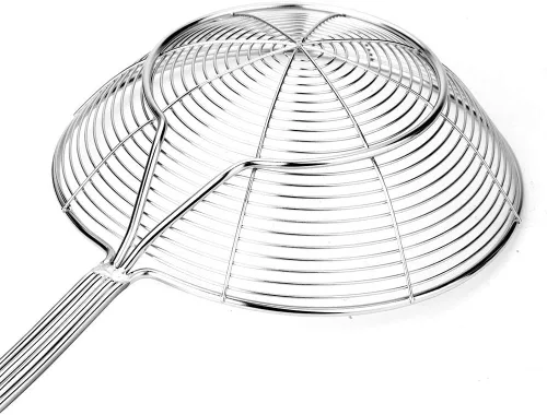 Miniatura 5 de Colador Skimmer, colador de araña de acero inoxidable, cucharón para pasta, espaguetis, fideos y freír en la cocina, cuenco de 6 pulgadas