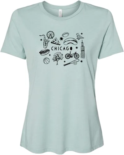 Miniatura 14 de Cute Women's Screen Printed Crew Neck Tee, Shirts With Sayings, Dusty Blue or Olive