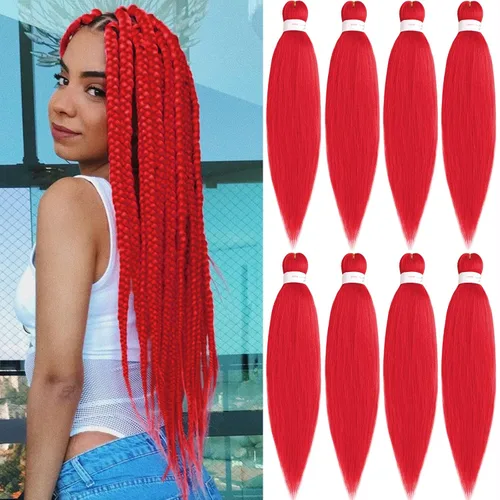 Miniatura 13 de Unionbeauty - Cabello trenzado preestirado de 16 pulgadas, 8 paquetes de cabello rubio trenzado con agua caliente, textura Yaki, trenzas