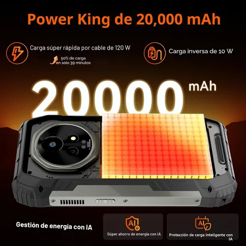 Miniatura 3 de Blackview XPLORE 2 Gemini AI 5G - Teléfono resistente con proyector, Dimensity 8300 Android 15 6.73" 3.2K AMOLED 20000mAh/120W 36GB+256GB T-Mobile