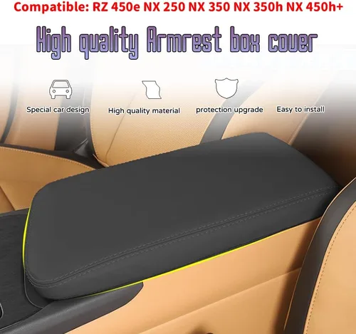 Miniatura 2 de Accesorios interiores personalizados para Lexus RZ 450e NX 250 NX 350 NX 350h NX 450h+ 2022 2023 Funda de cuero para reposabrazos central, cojín