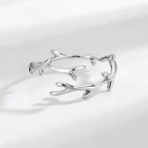 Miniatura 80 de Anillo de plata de ley 925, minimalista, ajustable, hecho a mano, para mujeres y niñas