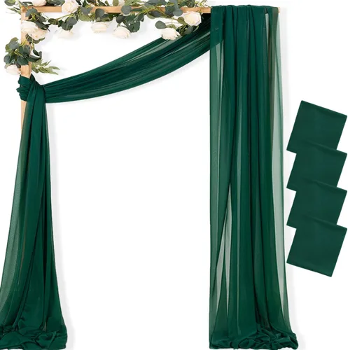 Miniatura 49 de MLMC 1 panel de tela para arco de boda azul bebé, 29 x 20 pies, cortinas de gasa extralargas transparentes de 6.6 yardas, paneles de cortinas