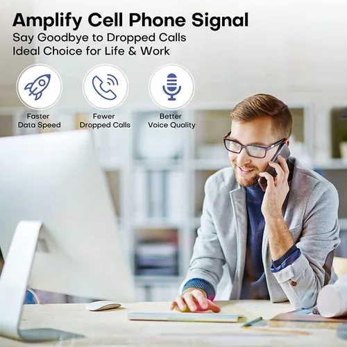 Miniatura 2 de HiBoost Amplificador de teléfono celular para Verizon, AT&T y T Mobile Cell Signal Booster para cobertura del hogar de hasta 4000 pies cuadrados