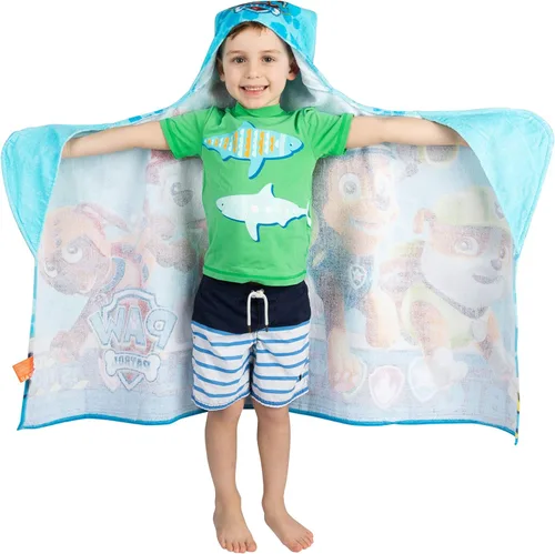 Miniatura 2 de Franco Kids - Toalla con capucha de algodón suave para baño o playa, 24 x 50 pulgadas, Paw Patrol, azul Paw Patrol - Niño