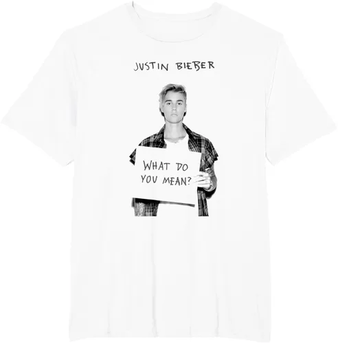 Miniatura 5 de Justin Bieber Camiseta oficial de What Do You Mean Single Cover B&W, Blanco