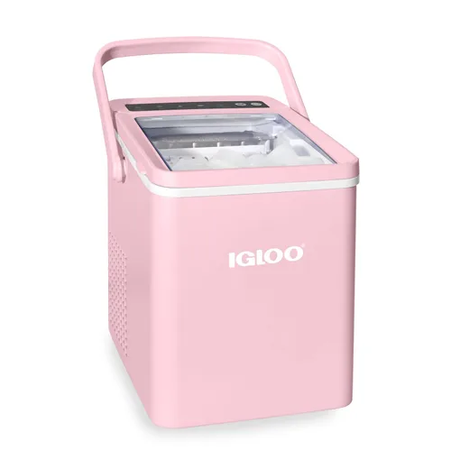 Miniatura 16 de Igloo, máquina para hacer hielo automática eléctrica de sobremesa de 26 libras - 9 cubos en 7 minutos, con cuchara y cesta Rojo