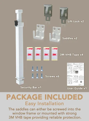 Miniatura 8 de Greatim GT-DB005 - Cerradura de ventana de seguridad para el hogar, cerradura de ventana de emergencia, a prueba de niños, sistema de bloqueo