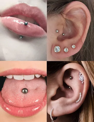 Miniatura 3 de Vsnnsns Bolas de repuesto de acero quirúrgico 316L 14G 16G bolas de perforación roscadas externamente para pezones lengua vientre labios tabique
