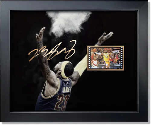 sufenvera Foto enmarcada de baloncesto de LeBron James con firma de 10x8 pulgadas, exhibición de LeBron James de la colección de películas The Game,