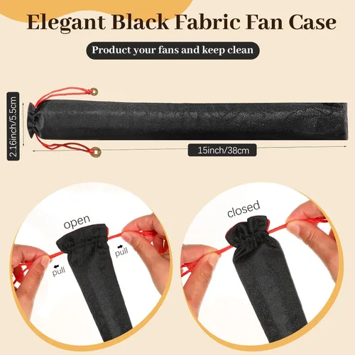 Miniatura 3 de Juego de 8 ventiladores plegables grandes para baile de línea y estallido, botas en el suelo, ventiladores de mano con mangas de abanico, ventilador