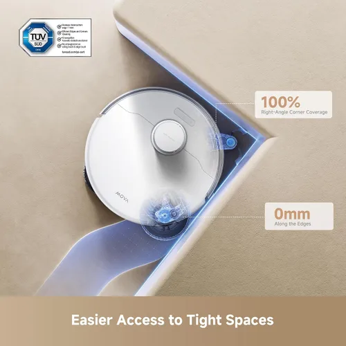 Miniatura 2 de Mova Aspirador robot P50 Ultra con trapeador flexible, potencia de succión de 19,000 Pa con cepillo antienredos, limpieza de esquinas y bordes