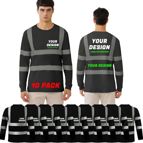 Miniatura 20 de BeautyWill Camisa de seguridad con logotipo personalizado Hi Vis Class2 Camisa reflectante de alta visibilidad con bolsillo Camisa de trabajo