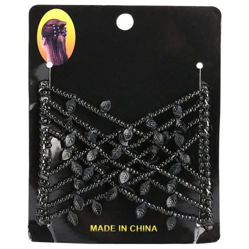 Miniatura 6 de Juego de pinzas y peines para el cabello de perlas – clips dobles elásticos elásticos, peines mágicos, herramienta de peinado de cabello DIY (negro)
