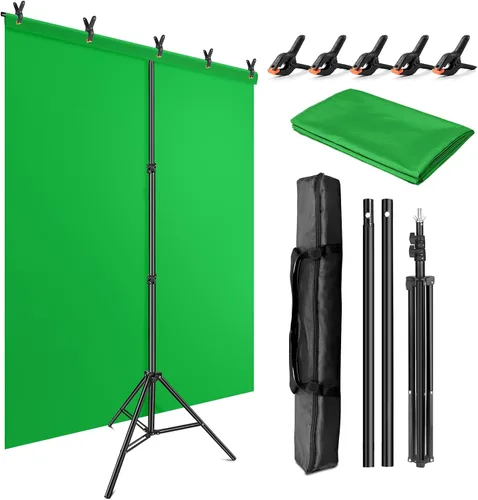 Miniatura 14 de Kit de soporte de telón de fondo para fotos de JEBUTU, fondo de fotos, telón de fondo blanco negro de 26.8x50 pulgadas con soporte de mesa