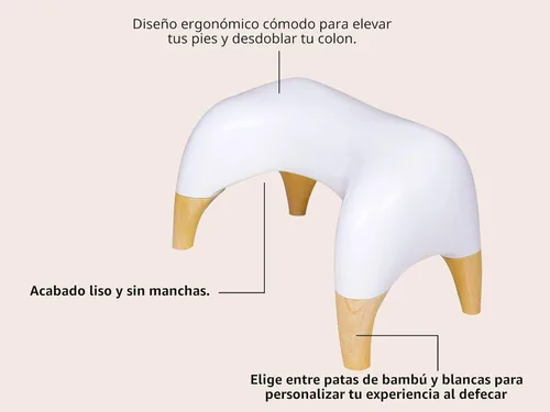 Miniatura 4 de TUSHY Ottoman - Taburete de inodoro original de primera calidad para tu baño, diseño moderno y elegante, 9.5 pulgadas, blanco / bambú, alto blanco
