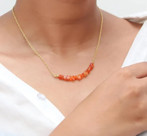 Miniatura 32 de Gempires - Collar de barra de chips naturales, cristales curativos de energía, regalo de cumpleaños, regalo para ella, joyería de piedras preciosas