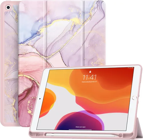 Miniatura 18 de Soke - Funda para iPad de 9ª generación 2021/8ª generación 2020/7ª generación 2019 con soporte para lápices - Funda de protección premium a prueba