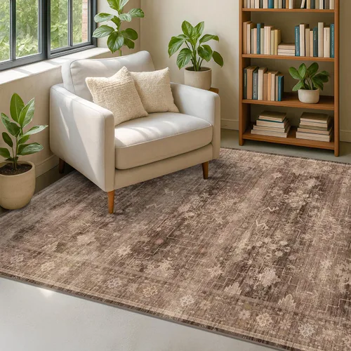 Miniatura 57 de Alfombra Boho Negra para Sala de Estar - Alfombra de Área Lavable de 10x14 Pies, Alfombras de Comedor para Debajo de la Mesa, Alfombra Suave de Pelo