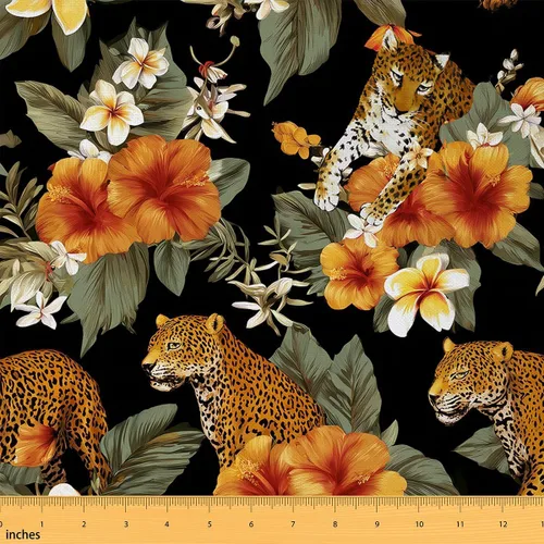 Miniatura 9 de Tela de aves salvajes por yarda, mariposa, pájaros, vida silvestre, franela suave, poliéster, no elástico, tela de franela suave de poliéster