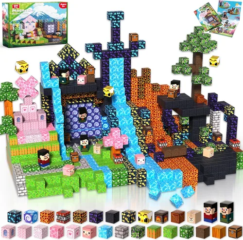 Miniatura 9 de Goody King Bloques Magnéticos Juego de 150 Bloques de Construcción Magnéticos, Imanes Apilables para Niños, Juguete Sensorial para Juguetes