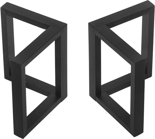 Miniatura 12 de MBQQ Patas para muebles de 15.7" de altura 17.7" de ancho, tubo cuadrado rústico decorativo, patas de mesa de metal resistente, patas de escritorio