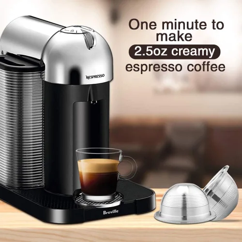 Miniatura 5 de CAPMESSO Cápsula de café reutilizable de acero inoxidable: cápsula de café recargable de metal para elaborar café expreso, compatible con Nespresso