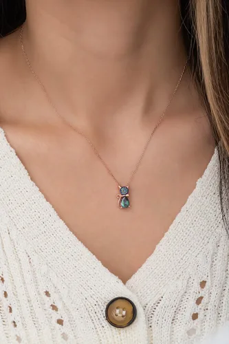 Miniatura 3 de Colgante de plata de ley 925 con piedra de topacio místico para mujer